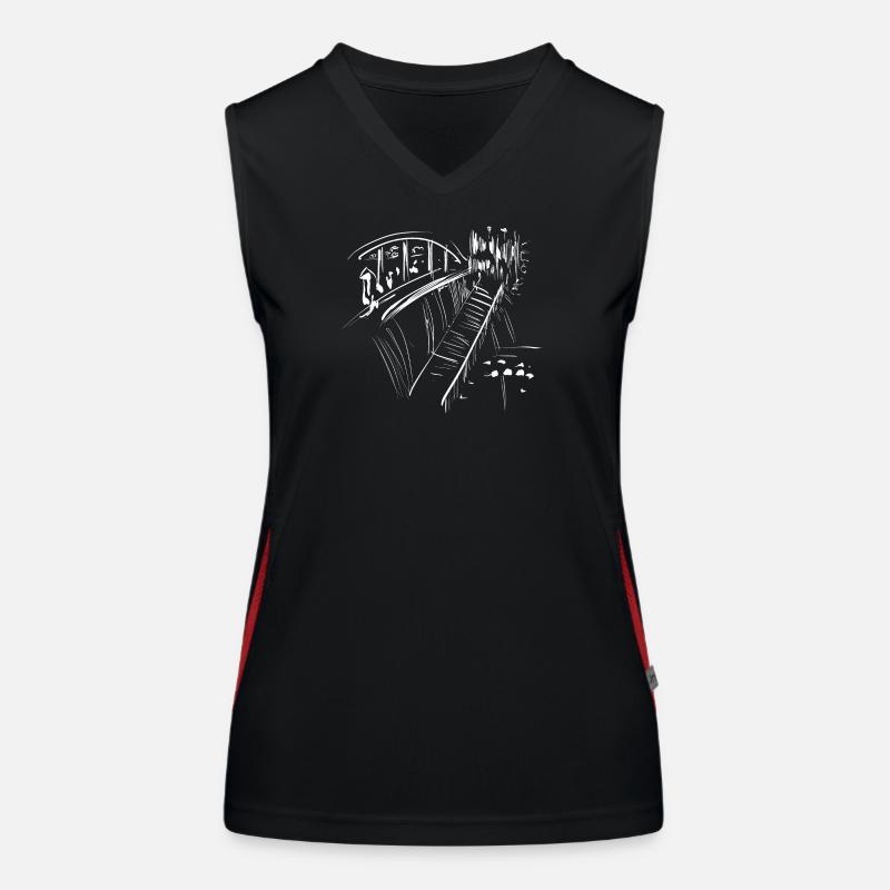 Architecture bridge - Women's Functional Contrast Tank Top - black/red