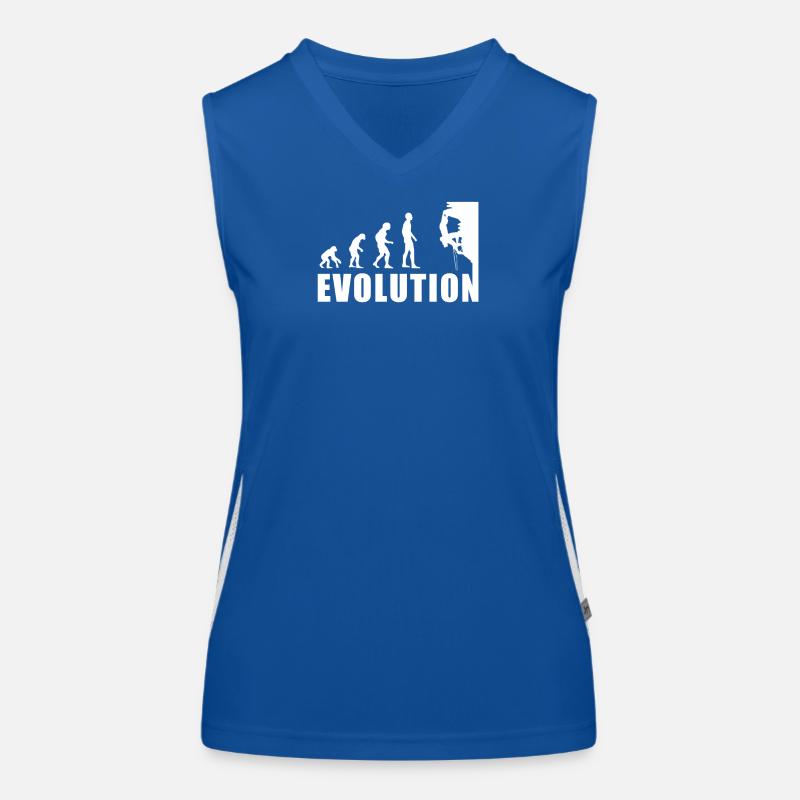 EVOLUTION Klettern Bergsteigen Climbing Geschenk Funktionelles Kontrast-Tank Top für Frauen