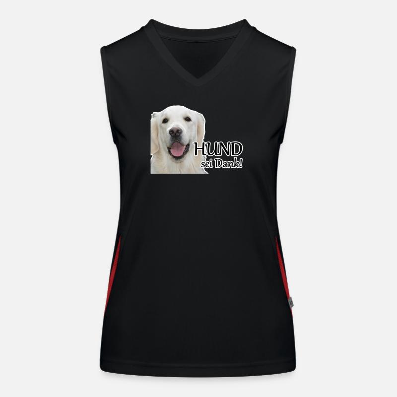 Hund sei Dank Tier Haustier Hunde Spruch Geschenk Funktionelles Kontrast-Tank Top für Frauen