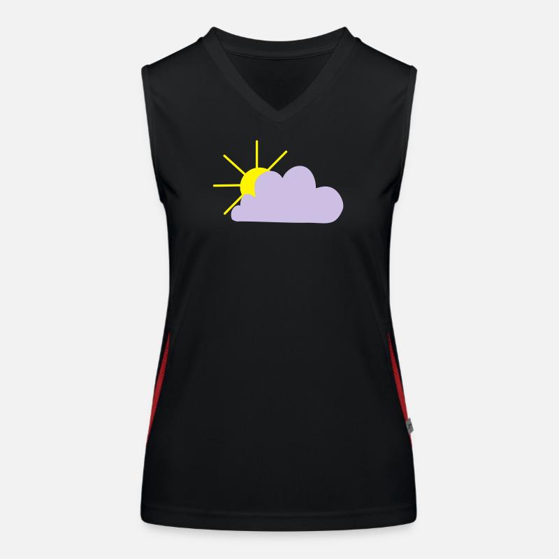 Sonne sieht hinter der Wolke hervor Funktionelles Kontrast-Tank Top für Frauen
