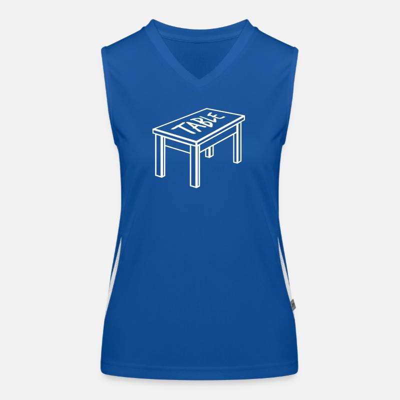 Table dining table furniture object carpenter Women's Functional Contrast Tank Top