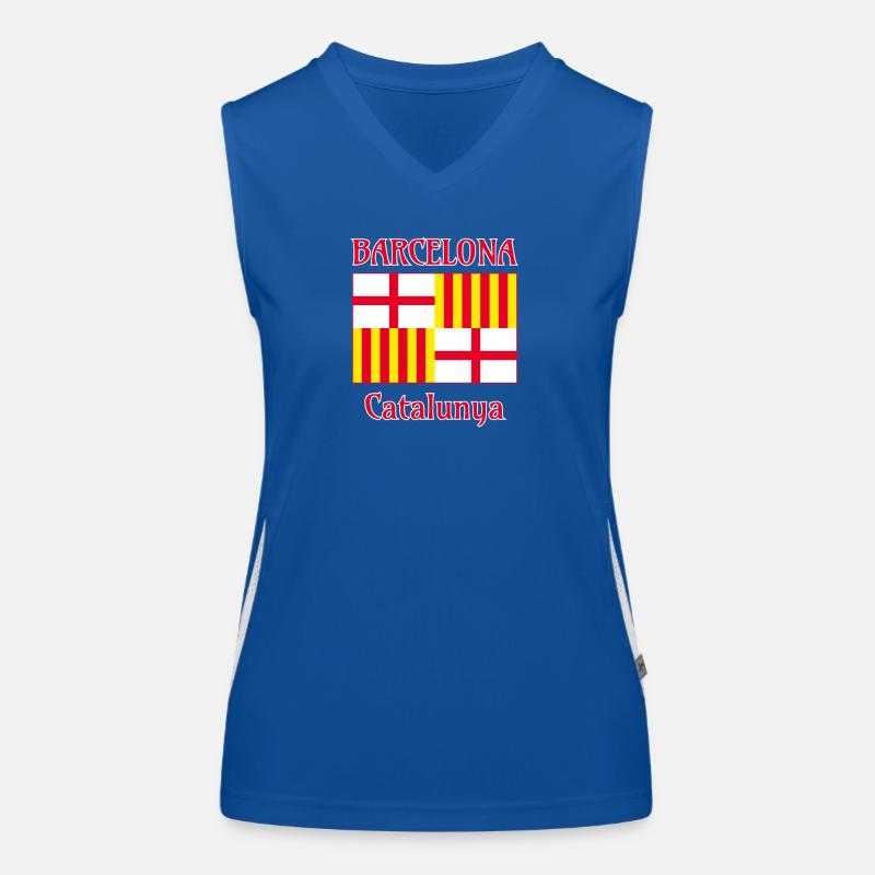 Drapeau de Barcelone en rouge, blanc et jaune Débardeur respirant contrasté Femme
