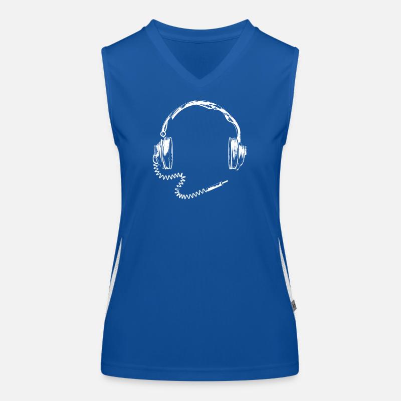 Casque rétro avec câble Débardeur respirant contrasté Femme