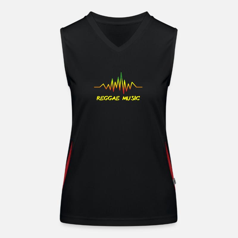 Conception d’ondes sonores reggae Débardeur respirant contrasté Femme