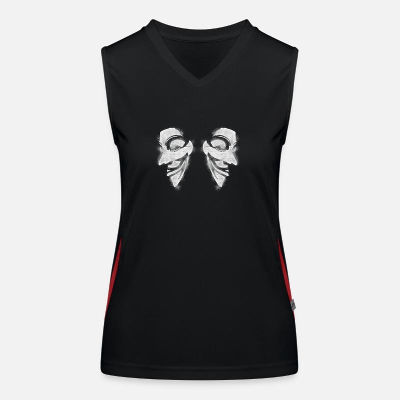 Anonymous v comme vendetta Double Head Débardeur respirant contrasté Femme
