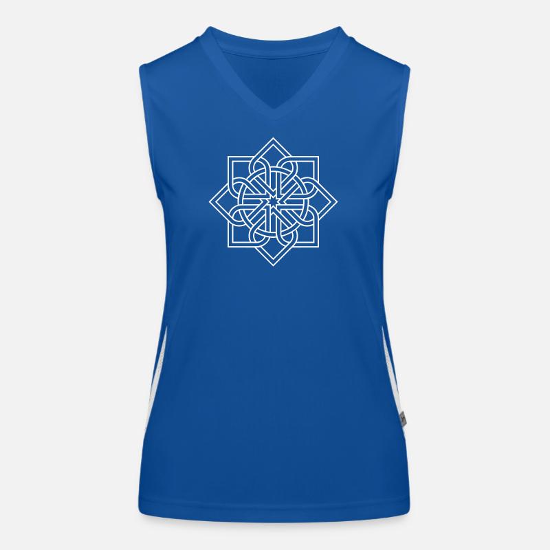 Mandala fleur fleur flocon de neige Débardeur respirant contrasté Femme