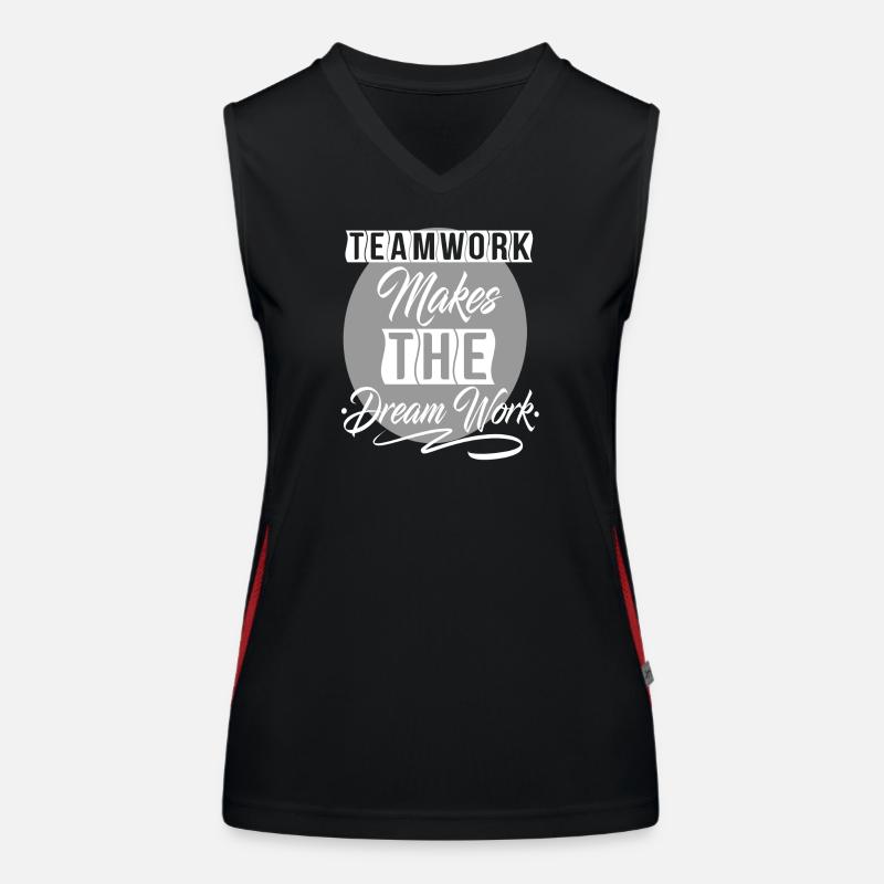 Teamwork Makes The Dream Work - Women's Functional Contrast Tank Top - black/red