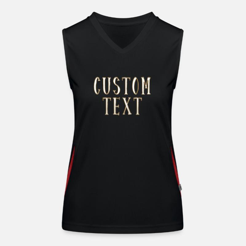 Custom text - Women's Functional Contrast Tank Top - black/red