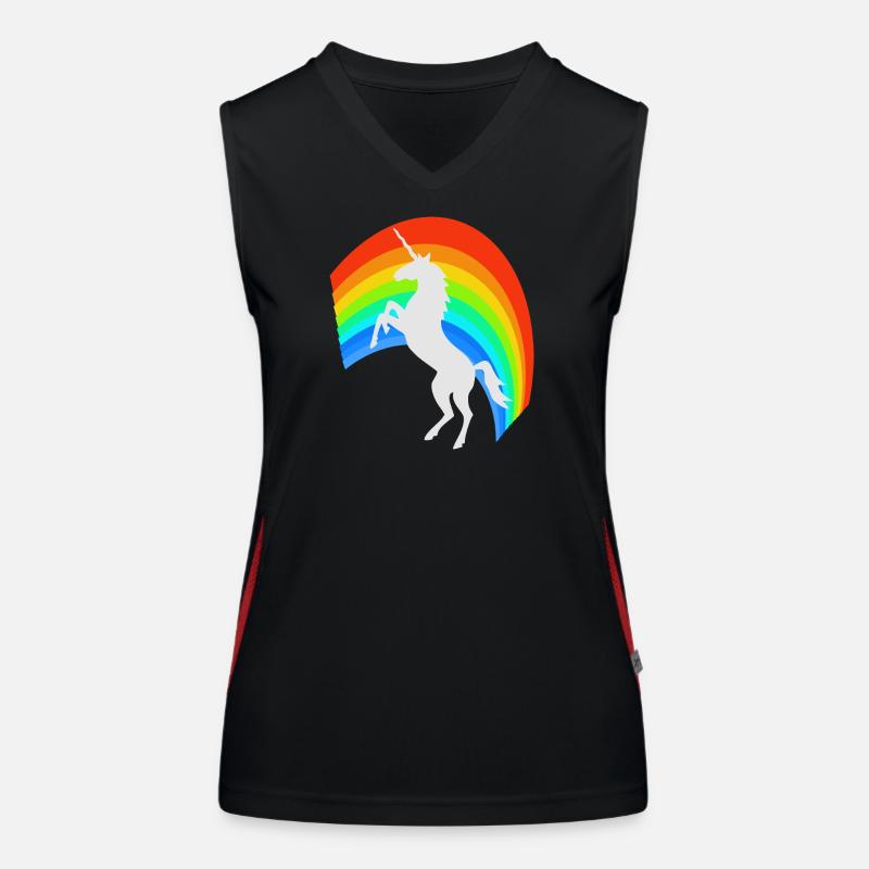 Regenbogen Märchen Funktionelles Kontrast-Tank Top für Frauen