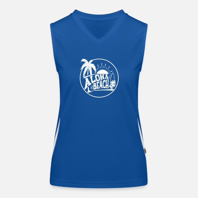 Aloha Beach Badge Palm Trees Sunset Women's Functional Contrast Tank Top
