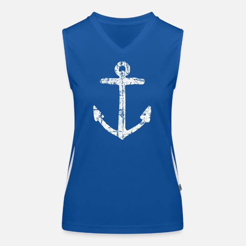 Anchor Sail Sailing Sailor Women's Functional Contrast Tank Top