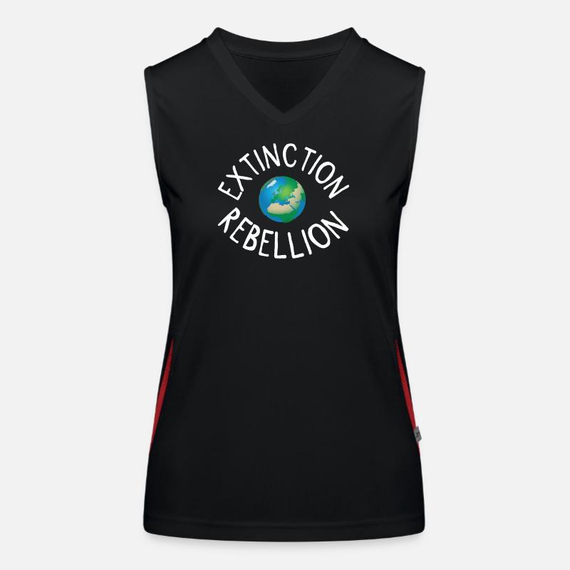 Extinction Rebellion Planet Earth blanc Débardeur respirant contrasté Femme