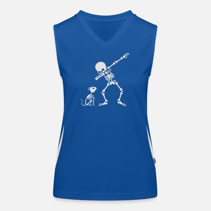 Dab dabbing skeleton Pet Cat Bones Débardeur respirant contrasté Femme