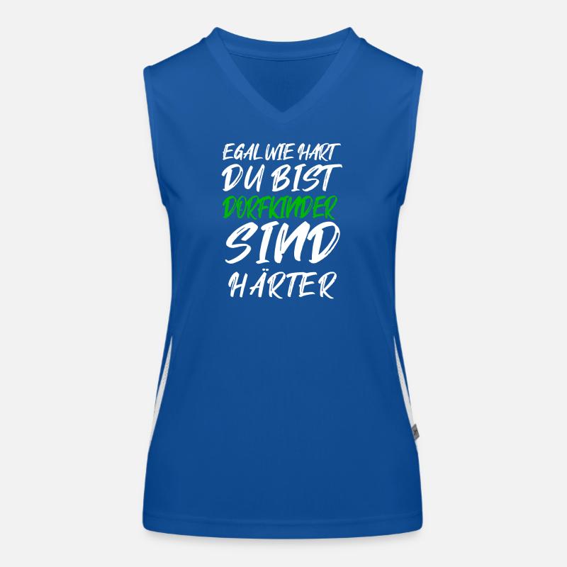 Dorfkinder sind härter – Graffiti Text Funktionelles Kontrast-Tank Top für Frauen