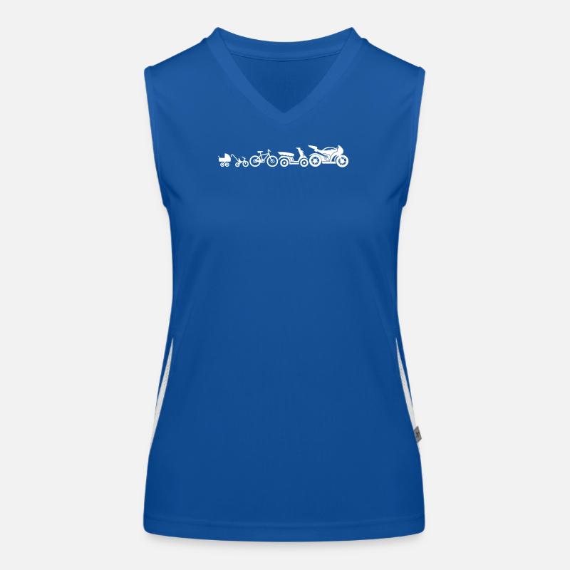 Motorrad Evolution Motorräder Entwicklung Lustig Funktionelles Kontrast-Tank Top für Frauen