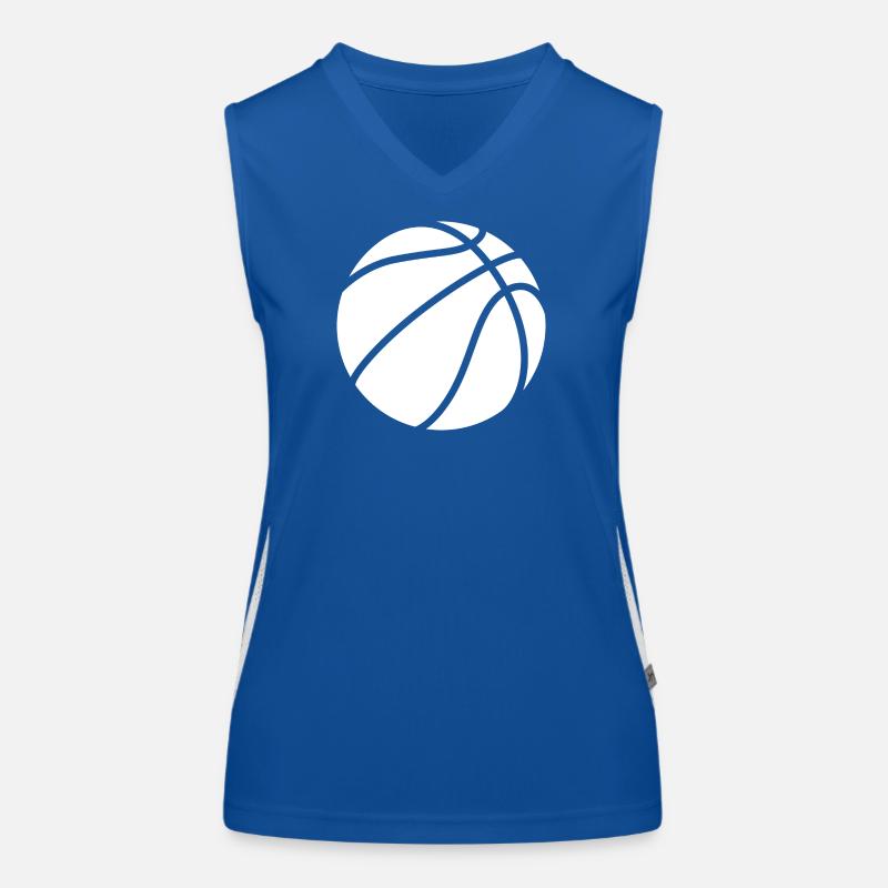 Basketball Logo weiß Funktionelles Kontrast-Tank Top für Frauen