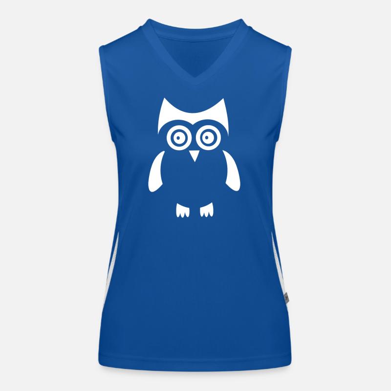 weiße Eule Vogel weiß Funktionelles Kontrast-Tank Top für Frauen