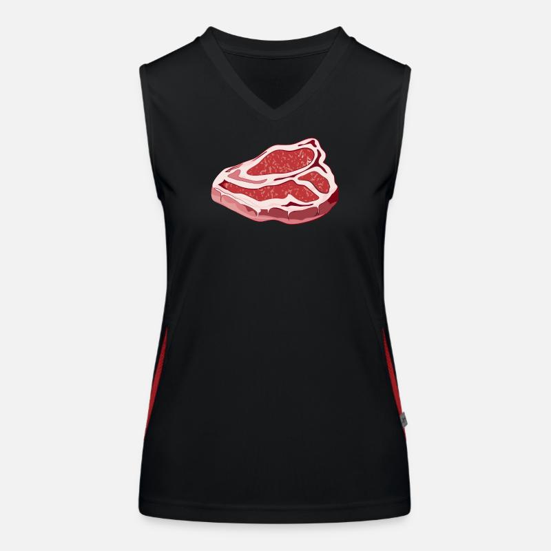 magnificent raw T Bone Steak for barbecues Women's Functional Contrast Tank Top