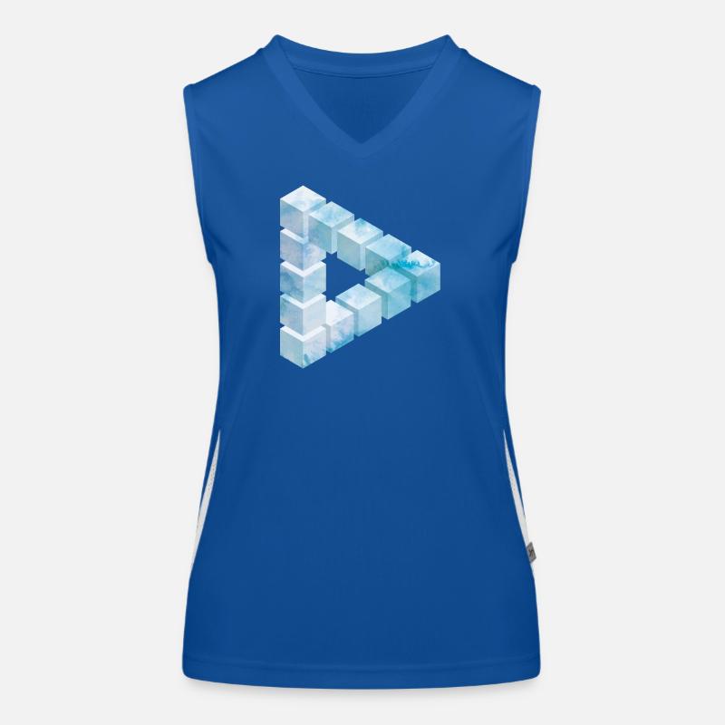 Conception de motif de bloc de glace Débardeur respirant contrasté Femme