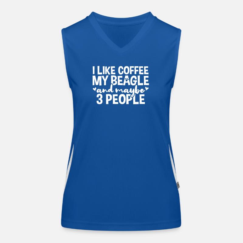 Beagle Kaffeetrinker Funktionelles Kontrast-Tank Top für Frauen