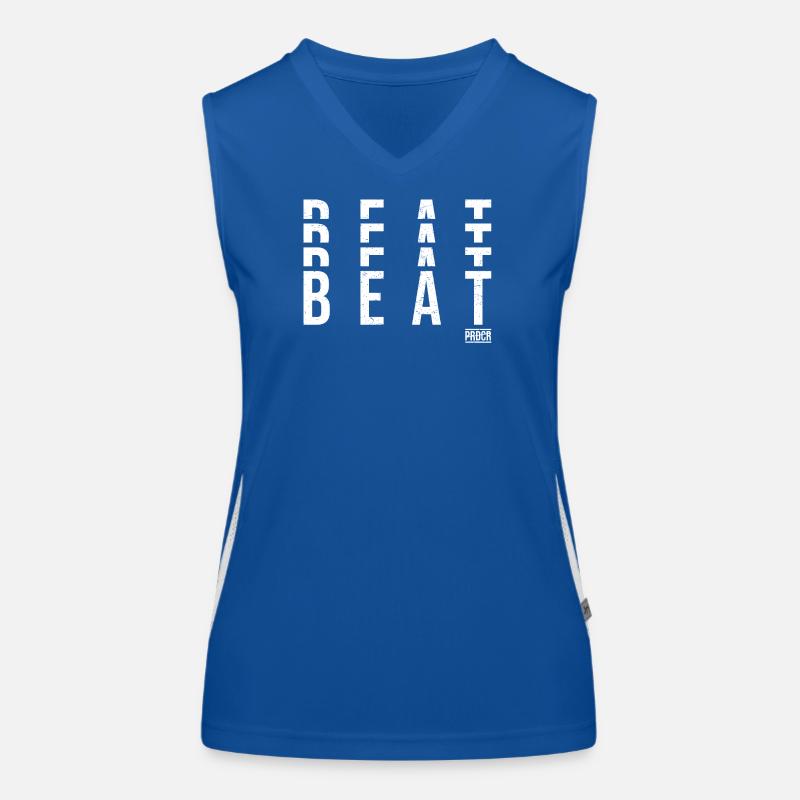 Beats Vertikale Typografie Funktionelles Kontrast-Tank Top für Frauen