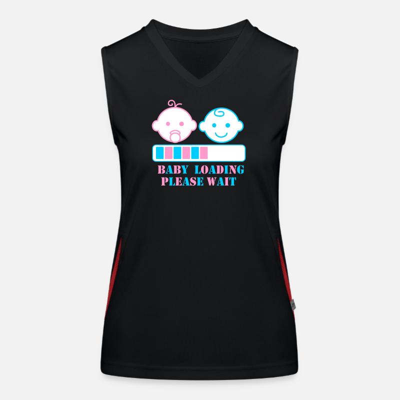 BABY LOADING BITTE WARTEN Funktionelles Kontrast-Tank Top für Frauen