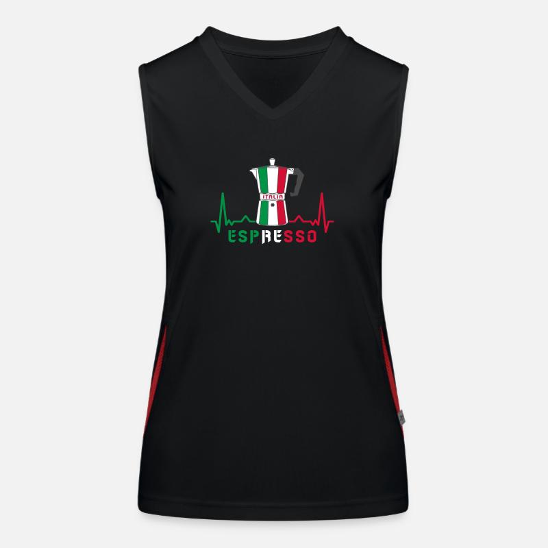 Herzfrequenz Espresso Design / Geschenkidee Funktionelles Kontrast-Tank Top für Frauen