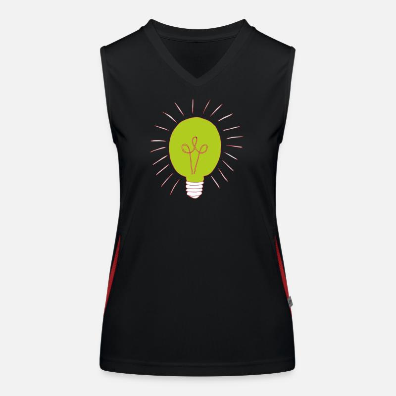 Neon green light bulb - Women's Functional Contrast Tank Top - black/red