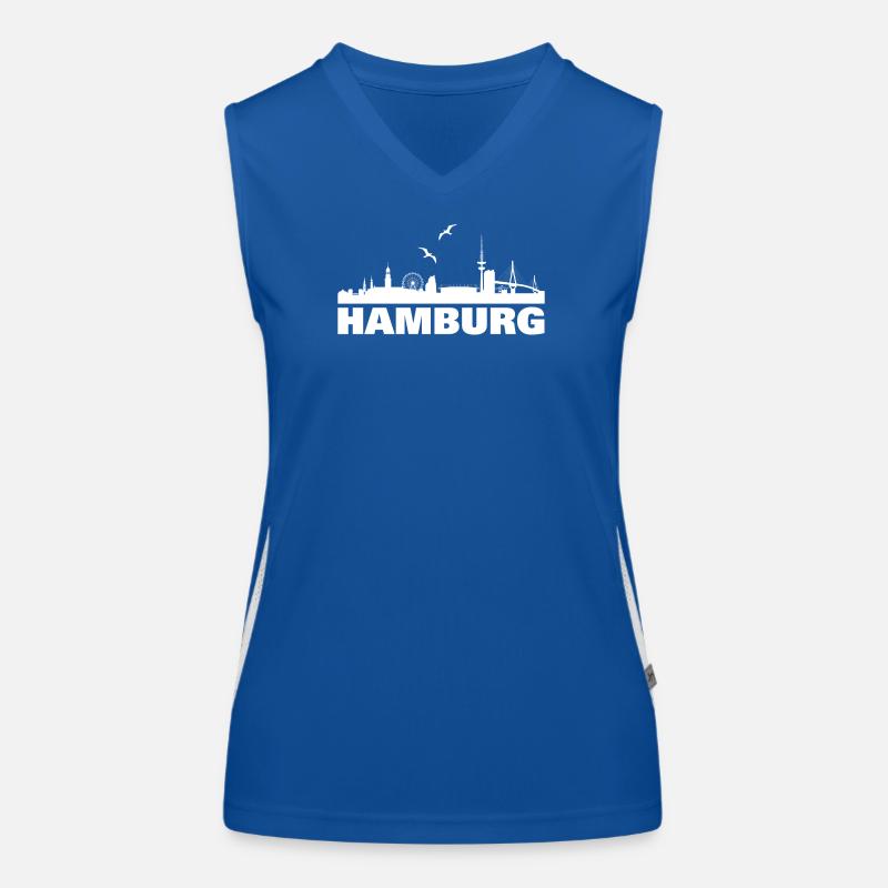 Hambourg Skyline Silhouette Design Débardeur respirant contrasté Femme