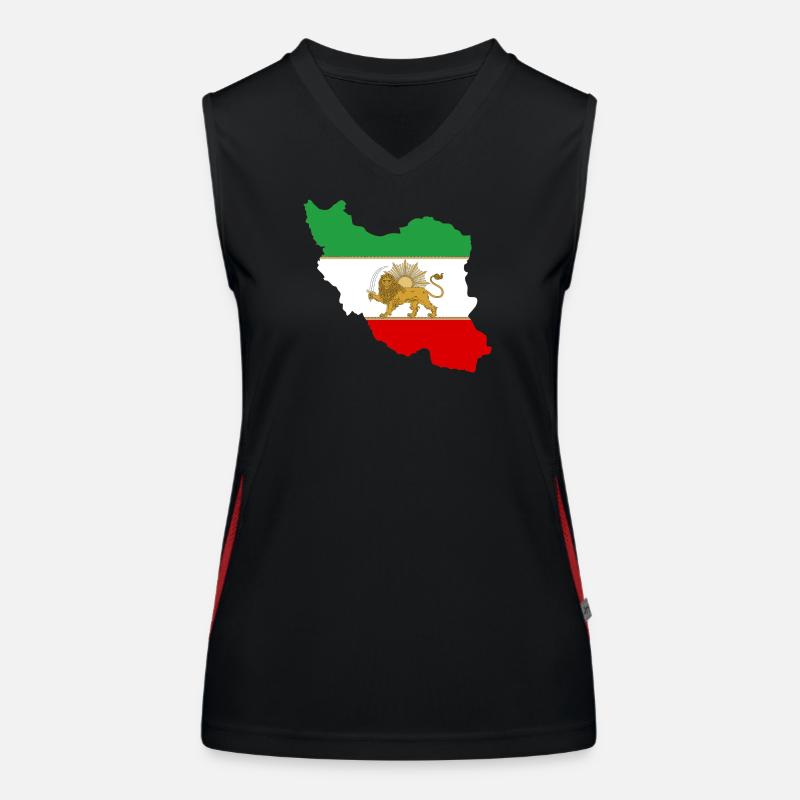 Drapeau iran Lion et Soleil - شیر خورشید پرچم Débardeur respirant contrasté Femme