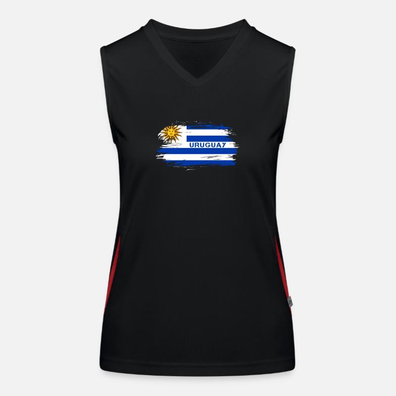 Uruguay flag design / gift idea Women's Functional Contrast Tank Top