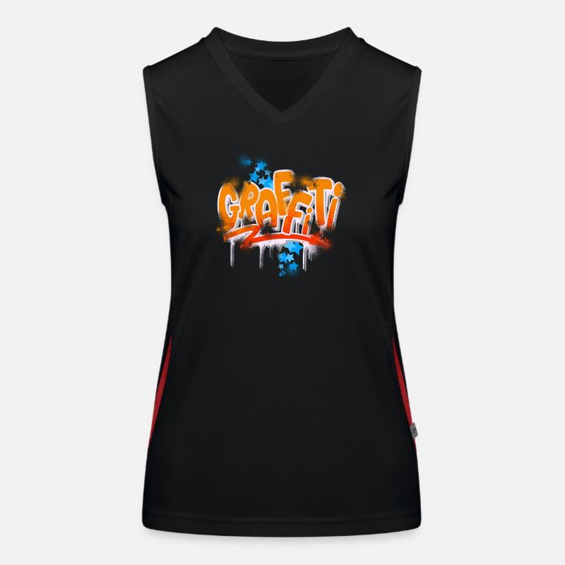 graffiti - Women's Functional Contrast Tank Top - black/red