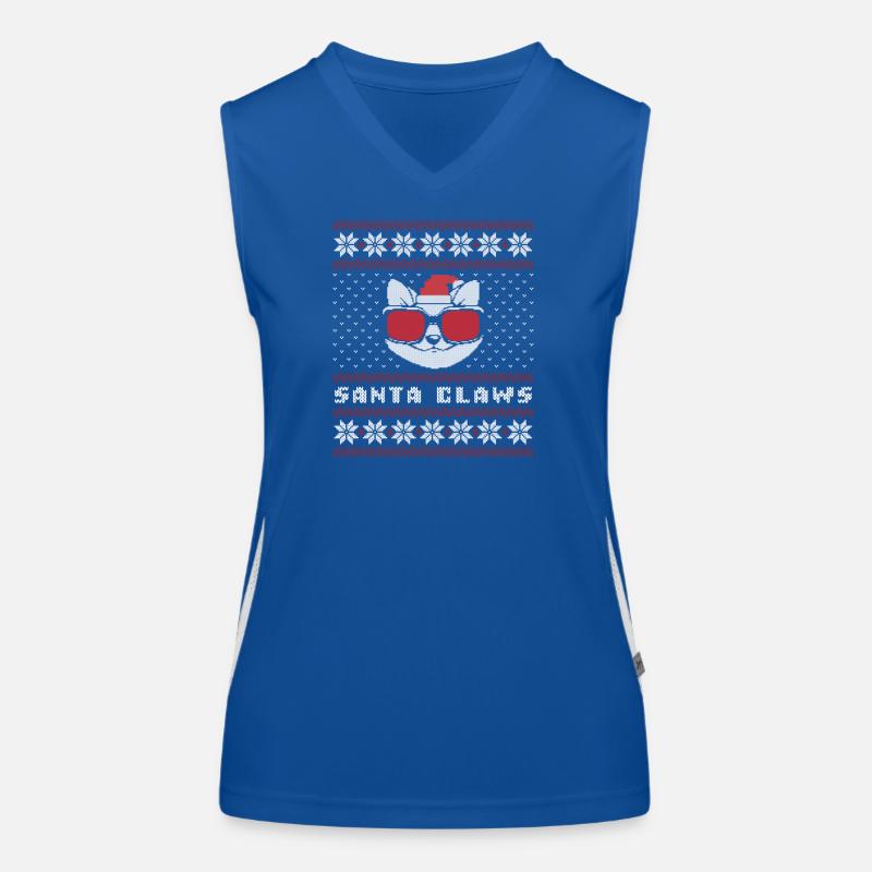 Santa Claws Cat Women's Functional Contrast Tank Top