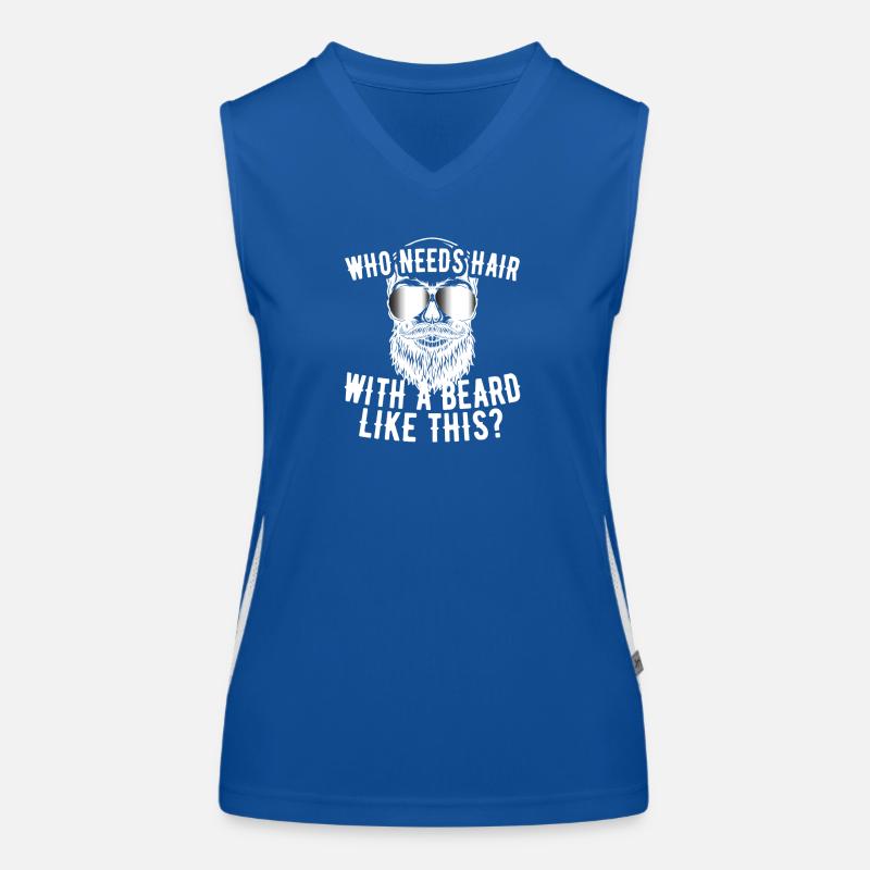 Who Needs Hair With A Beard Like This Bart Glatze Funktionelles Kontrast-Tank Top für Frauen