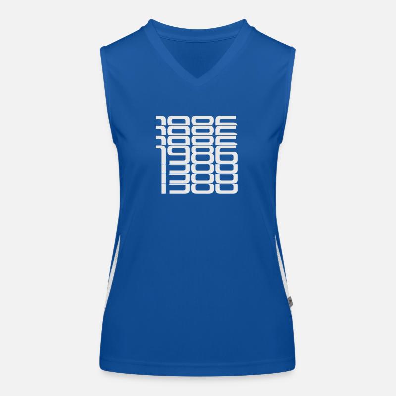 1986 Stack Ziffern Muster Funktionelles Kontrast-Tank Top für Frauen