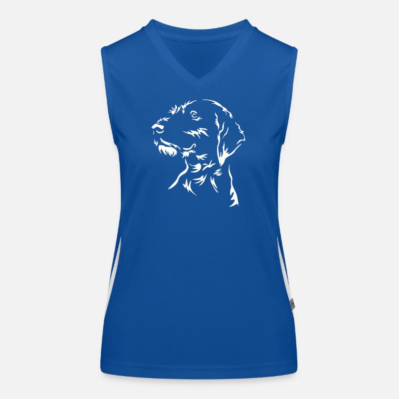 German Wirehaired Head "Black Edition" Women's Functional Contrast Tank Top