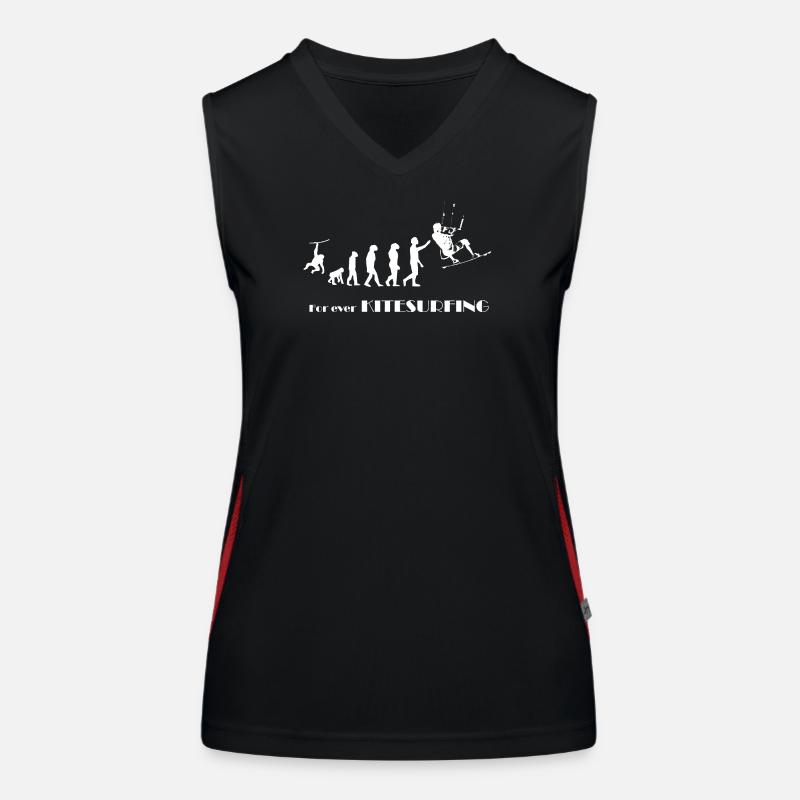 Evolution KITESURFING -SURFER KITESURFER gift Women's Functional Contrast Tank Top