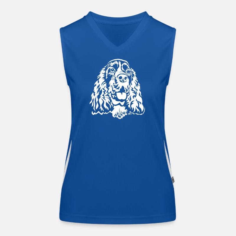 Englischer Springer Spaniel Kopf "Black Edition" Funktionelles Kontrast-Tank Top für Frauen