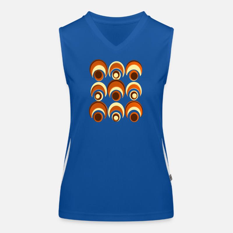 60s 70s Retro Pattern Circle Style Pattern Débardeur respirant contrasté Femme