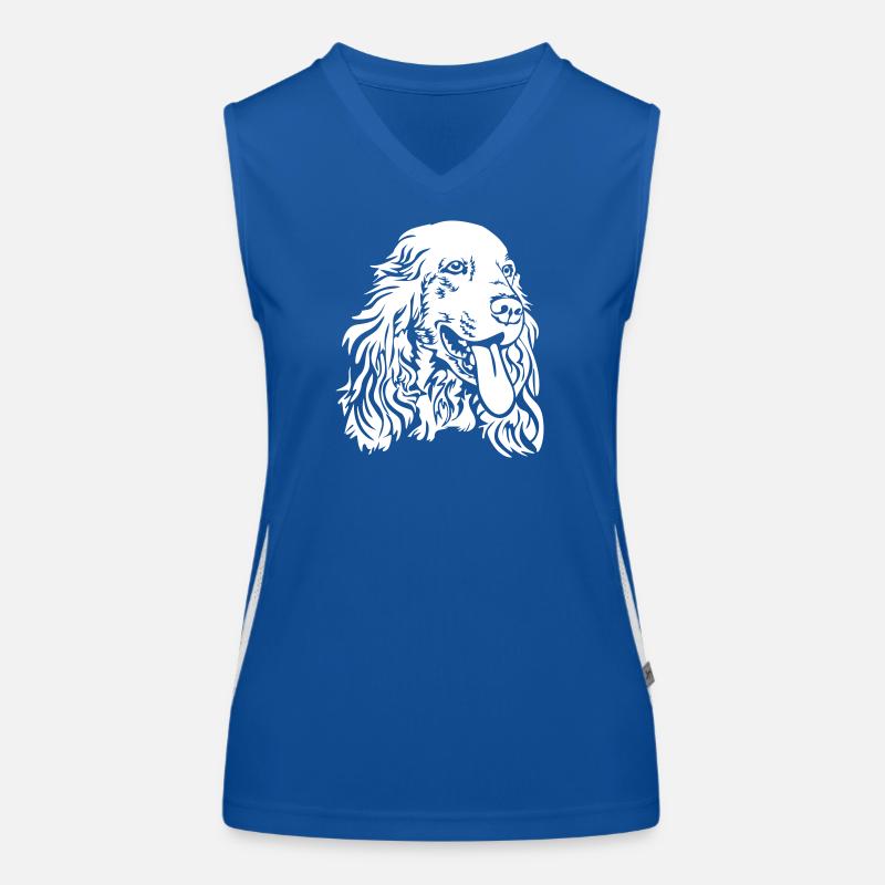 Cocker Spaniel Kopf "Black Edition" Funktionelles Kontrast-Tank Top für Frauen