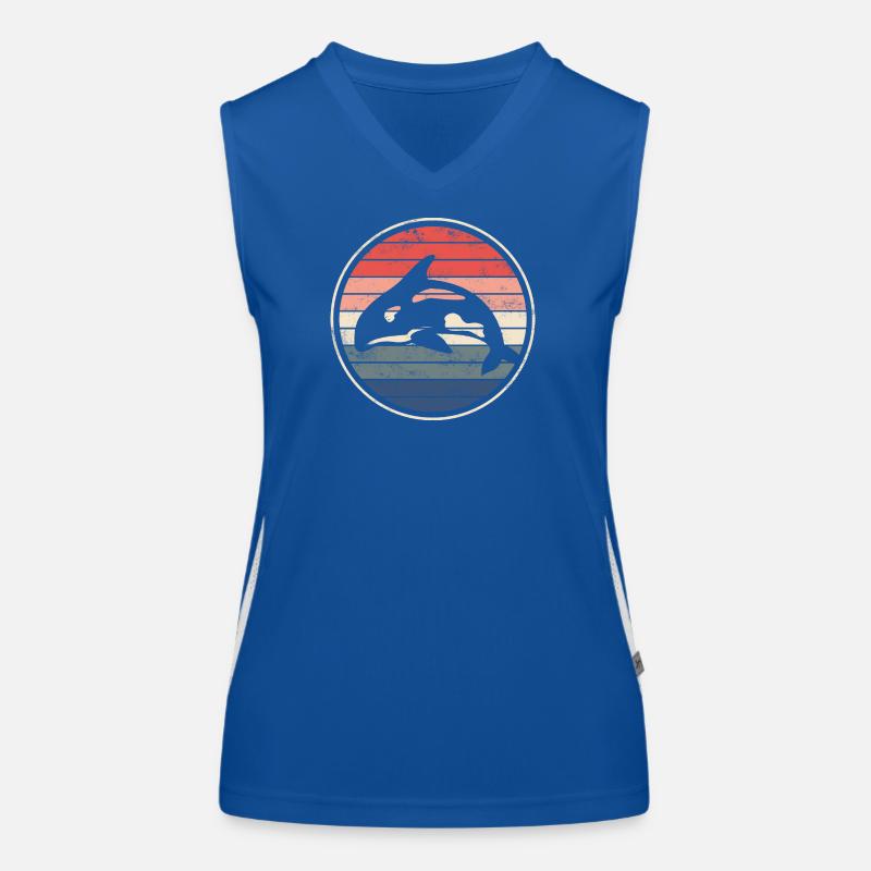 Orca Wal Funktionelles Kontrast-Tank Top für Frauen