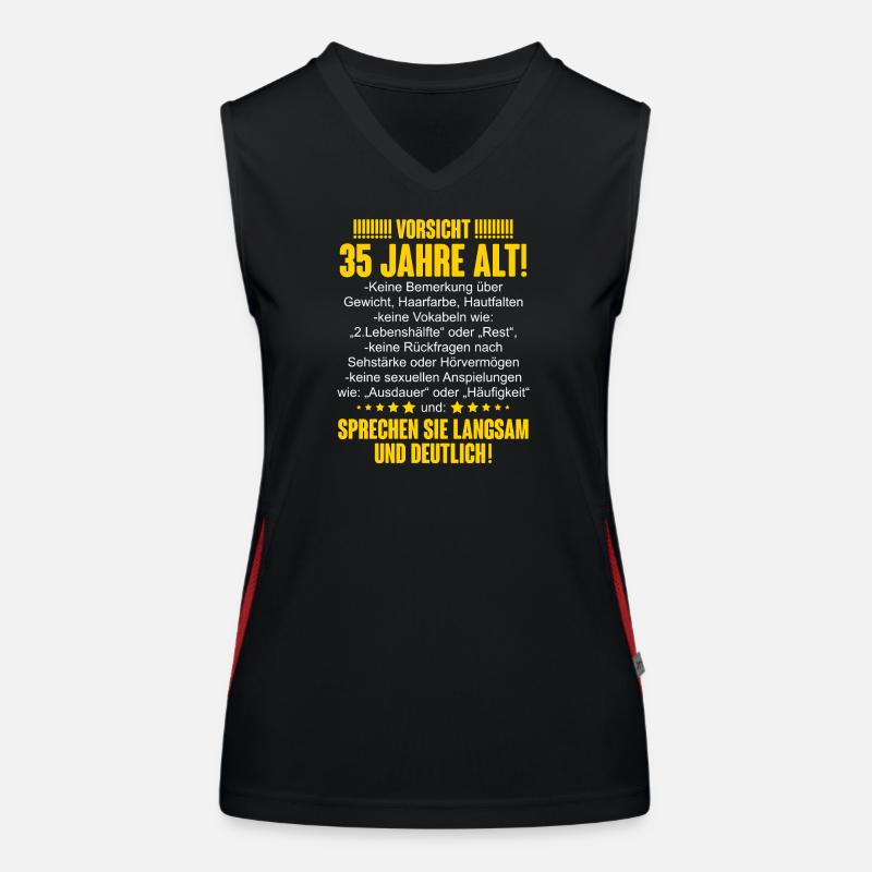 35. Geburtstag Lustiger Spruch Funktionelles Kontrast-Tank Top für Frauen
