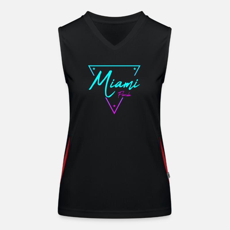 Miami Neon Font Gradient Women's Functional Contrast Tank Top