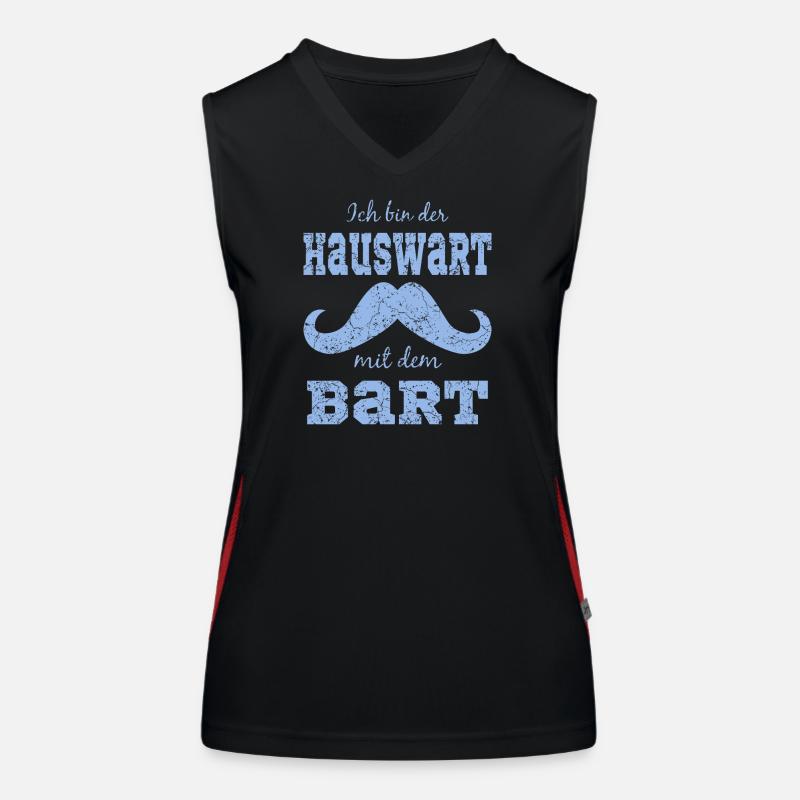 Lustiges Bart Motiv Funktionelles Kontrast-Tank Top für Frauen