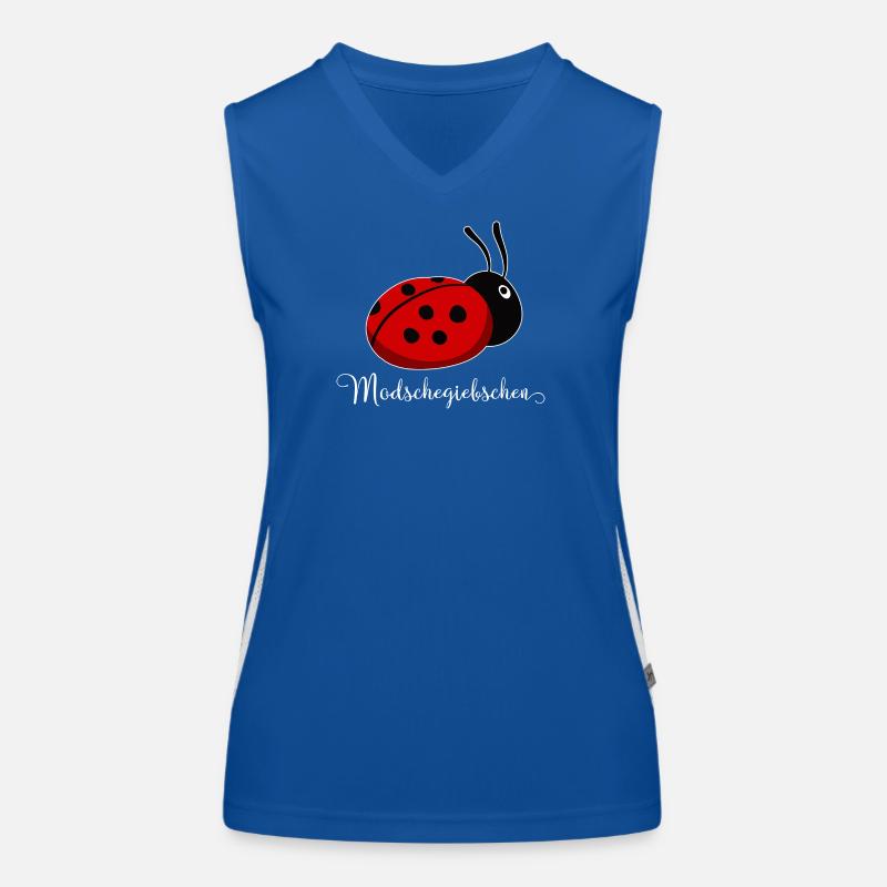 Modschegiebchen Marienkäfer Sächsisch Geschenkidee Funktionelles Kontrast-Tank Top für Frauen