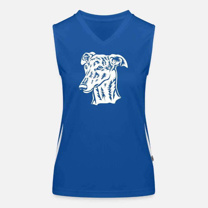 Galgo Kopf "Black Edition" Funktionelles Kontrast-Tank Top für Frauen