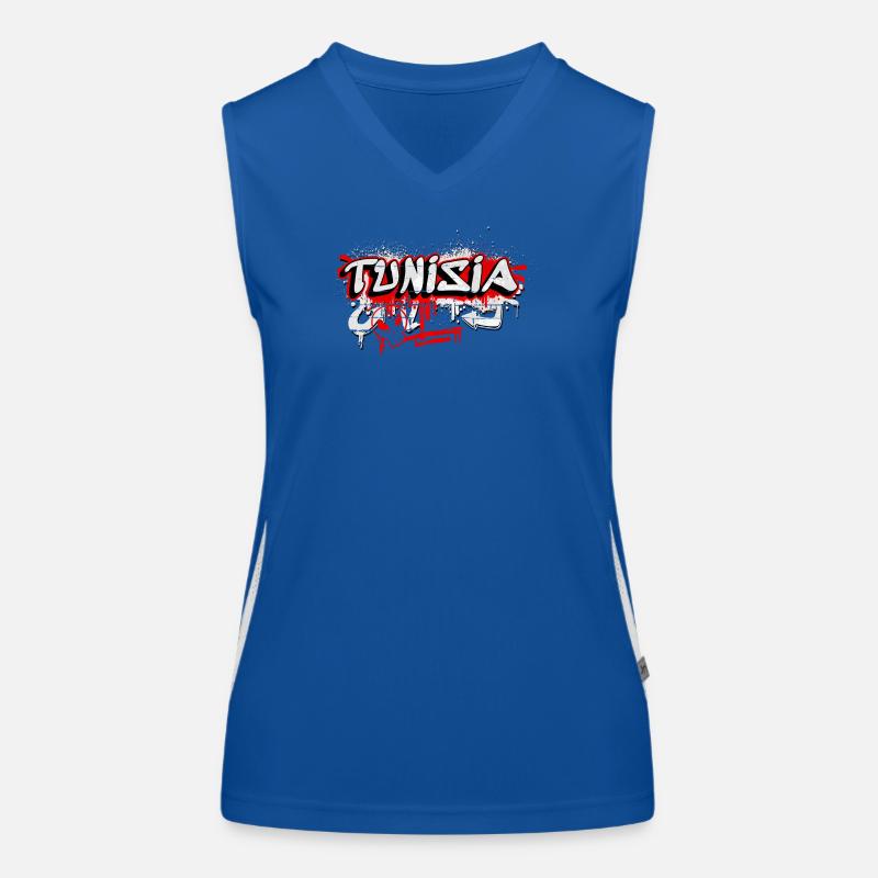 Tunisia graffiti flags design Women's Functional Contrast Tank Top