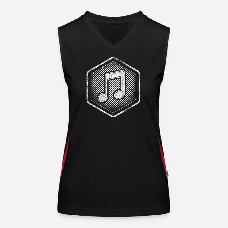 Note de musique Logo Hexagon avec effet cool Débardeur respirant contrasté Femme