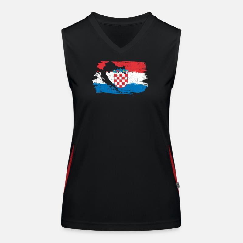 Drapeau croate à la brosse Débardeur respirant contrasté Femme
