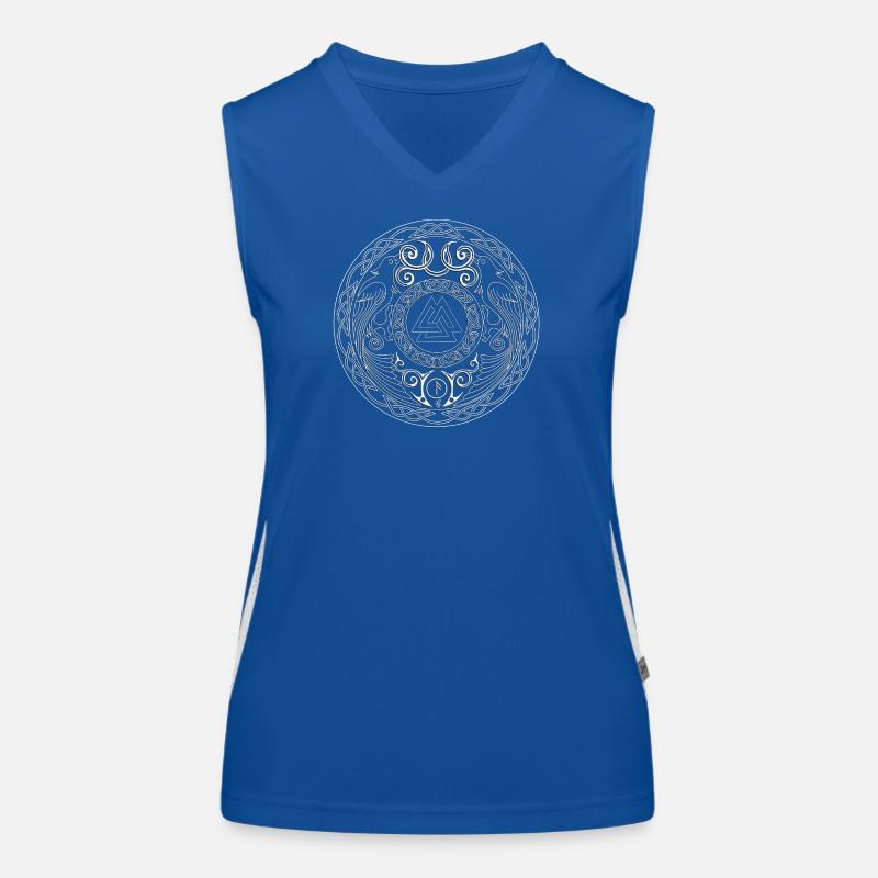 Mandala runique à triade centrale Débardeur respirant contrasté Femme